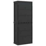 vidaXL Armoire de rangement d'extérieur gris et noir 65x37x165 cm PP
