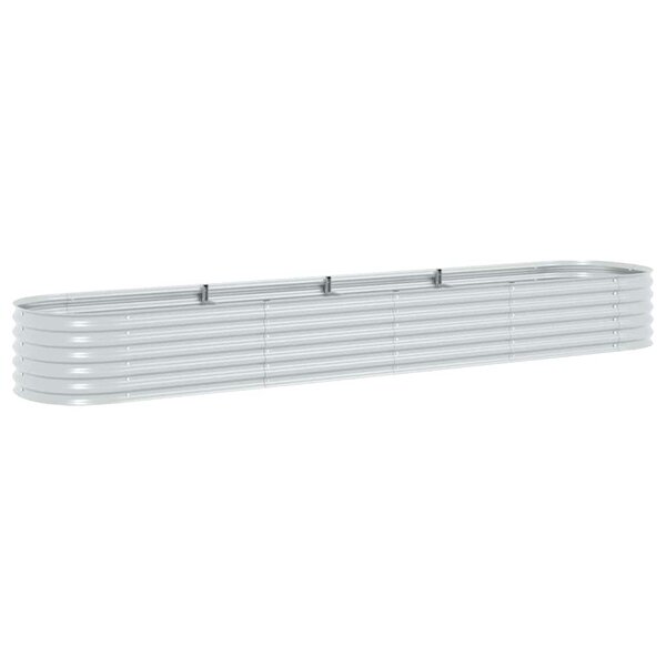 vidaXL Lit surélevé de jardin 400x80x44 cm Acier galvanisé Argenté