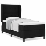 vidaXL Lit à ressorts avec matelas Noir 100 x 200 cm tissu
