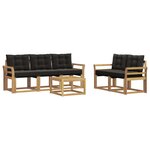 vidaXL Ensemble de canapés d'extérieur 6 pc Blanc et noir