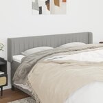 vidaXL Tête de lit avec oreilles Gris clair 183x16x78/88 cm Tissu