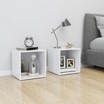 vidaXL Meuble TV Blanc 37x35x37 cm Bois d’ingénierie