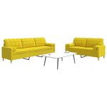 vidaXL Ensemble de canapés 2 Pièces coussins décoratifs jaune clair tissu