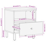vidaXL Tables de chevet 2 Pièces 40x33x46 cm Bois de manguier solide