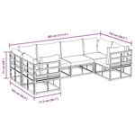 vidaXL Ensemble de canapé de jardin 6 Pièces Noir Aluminium