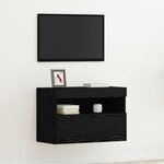 vidaXL Meuble TV mural Chêne noir 60 x 30 x 40 cm Bois d'ingénierie