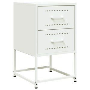 vidaXL Table de chevet blanc 36x39x60 5 cm acier