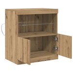 vidaXL Buffet LED Marron 60 5 x 37 x 67 cm Bois d'ingénierie