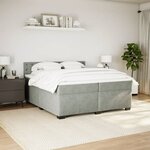vidaXL Sommier à lattes de lit et matelas Gris clair 200x200cm Velours