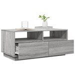vidaXL Table basse avec lumières LED sonoma gris 90x49x40 cm