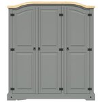 vidaXL Garde-robe avec 3 portes Gamme Corona pin mexicain Gris