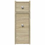 vidaXL Armoire de salle de bain étroite avec roulettes chêne sonoma
