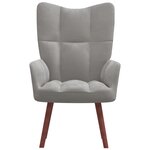 vidaXL Chaise de relaxation Gris clair Velours