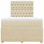 vidaXL Sommier à lattes de lit avec matelas Crème 120x200 cm Tissu
