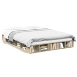 vidaXL Cadre de lit chêne sonoma 140x200 cm bois d'ingénierie