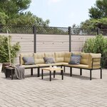 vidaXL Ensemble de banc de jardin avec coussins 5 Pièces noir
