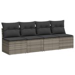 vidaXL Salon de jardin avec coussins 10 Pièces gris résine tressée
