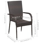vidaXL Chaises empilables d'extérieur lot de 6 Résine tressée Marron