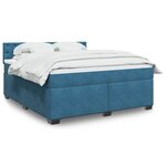 vidaXL Sommier à lattes de lit et matelas bleu 180x200 cm velours