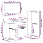 vidaXL Ensembles 3 Pièces Bois ancien 30 x 30 x 80 cm Bois d'ingénierie