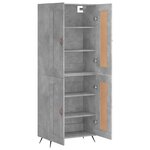 vidaXL Buffet haut Gris béton 69 5x34x180 cm Bois d'ingénierie