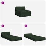 vidaXL Canapé-lit pliable Vert foncé 60 x 70 x 41 cm Tissu