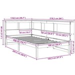 vidaXL Lit bibliothèque sans matelas 100x200 cm bois massif de pin