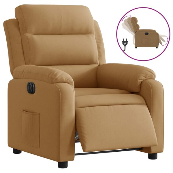 vidaXL Fauteuil inclinable électrique Marron Velours