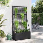 vidaXL Jardinière Noir 70 x 30 x 135 cm Métal