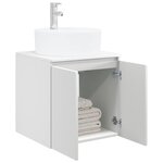 vidaXL Vanité de lavabo mural Blanc 49 5 x 44 5 x 65 cm