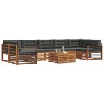 vidaXL Ensemble de canapés d'extérieur 8 pc Naturel et Anthracite