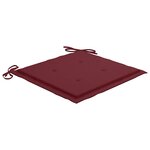 vidaXL Chaises de jardin avec coussins rouge bordeaux lot de 3 Teck