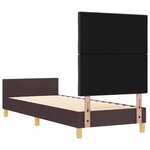 vidaXL Cadre de lit avec tête de lit Marron foncé 80 x 200 cm tissu
