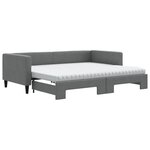 vidaXL Lit de jour avec gigogne et matelas gris foncé 90x190 cm tissu
