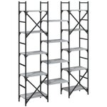 vidaXL Bibliothèque sonoma gris 127 5x28 5x172 5 cm bois d'ingénierie