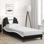 vidaXL Lit Viana avec matelas noir et blanc 80x200 cm similicuir