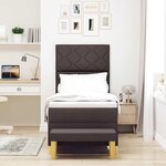 vidaXL Lit à ressorts avec matelas Marron foncé 80 x 200 cm tissu