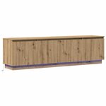 vidaXL Meuble TV avec LED chêne artisanal 180 x 38 x 49 cm