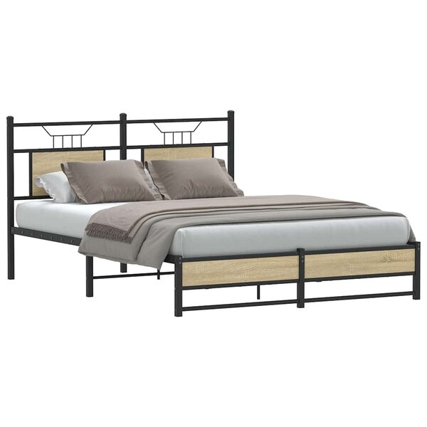 vidaXL Cadre de lit sans matelas chêne sonoma 137x190 cm