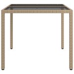 vidaXL Table de Salle à Manger de Jardin Beige 90x90x75 cm Poly Rattan