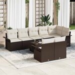 vidaXL Ensemble de canapés de jardin 8 pièces avec coussins gris en poly rattan