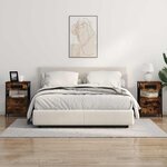 vidaXL Table de nuit avec station de chargement avec tiroir Chêne fumé