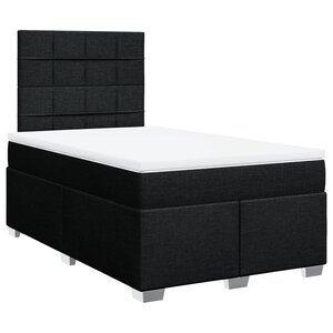 vidaXL Sommier à lattes de lit avec matelas noir 120x190 cm tissu