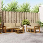 vidaXL Ensemble de canapés d'extérieur 6 pc Naturel et Beige