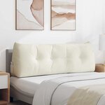 vidaXL Coussin de Dos Crème 140 x 24 x 50 cm Velours