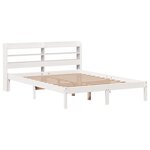 vidaXL Cadre de lit sans matelas blanc 135x190 cm bois de pin massif
