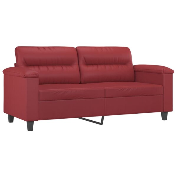 vidaXL Canapé à 2 places Rouge bordeaux 140 cm Similicuir