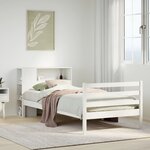 vidaXL Lit bibliothèque sans matelas blanc 100x200 cm bois pin massif