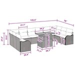 vidaXL Ensemble de canapé de jardin 11 Pièces Noir Poly rotin