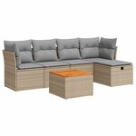 vidaXL Salon de jardin avec coussins 6 Pièces beige résine tressée